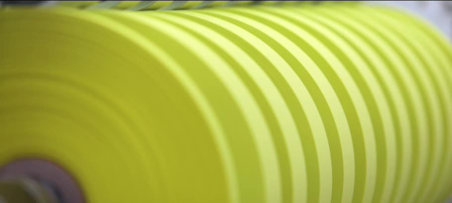 Actual yellow paper rolls